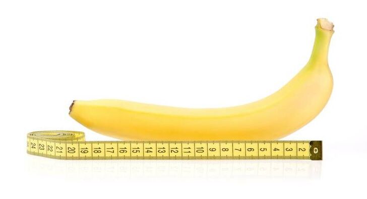 以香蕉为例，扩大前的阴茎测量