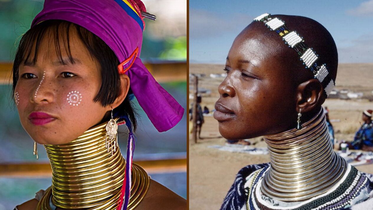 非洲部落女性颈部伸长